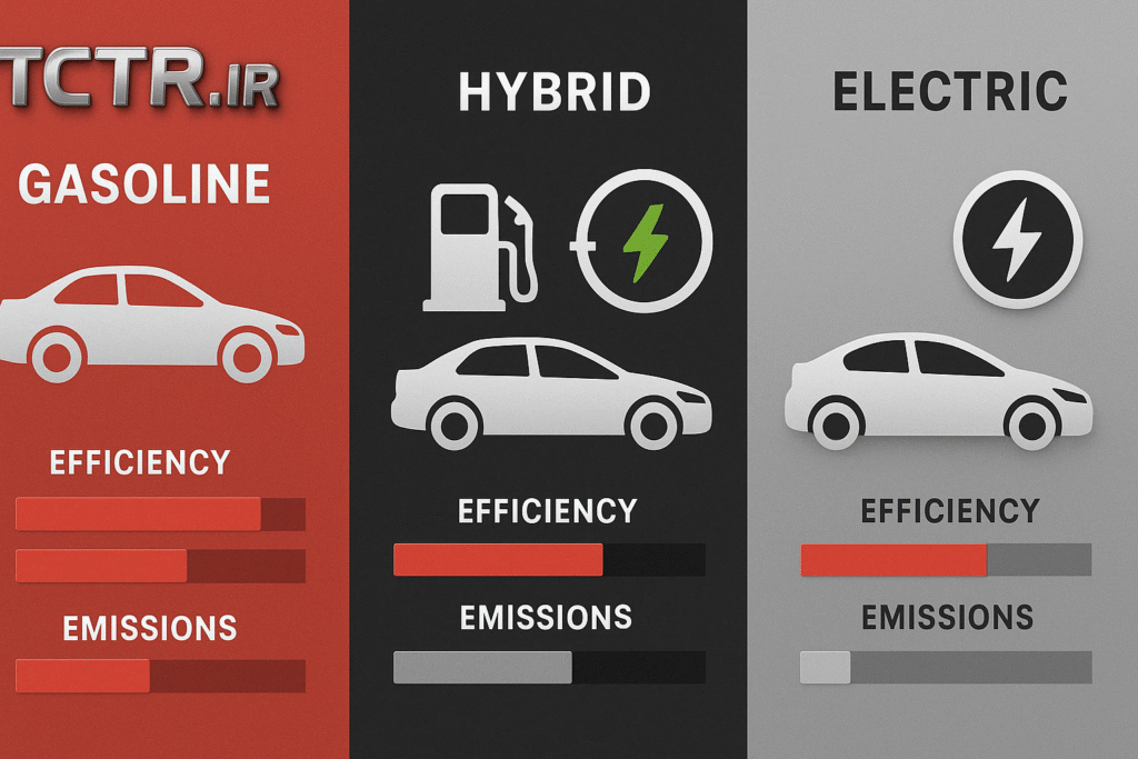 امروز دیگه فقط انتخاب بین پراید و پژو نیست! وقتی صحبت از خرید ماشین میشه، یه عالمه گزینه جدید جلو روت باز میشه: هیبریدی، برقی، یا همون کلاسیکِ قدیمی، بنزینی! اگه گیج شدی که اینا دقیقاً چه فرقی با هم دارن، نگران نباش، تو این مقاله از TCTR.ir برات همه‌چی رو به زبان خیلی ساده باز می‌کنیم.